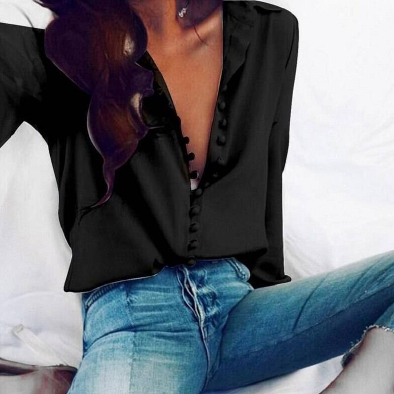 Women’s Elegant Buttons Blouse - Black / L - Women’s Clothing & Accessories - Shirts & Tops - 18 - 2024