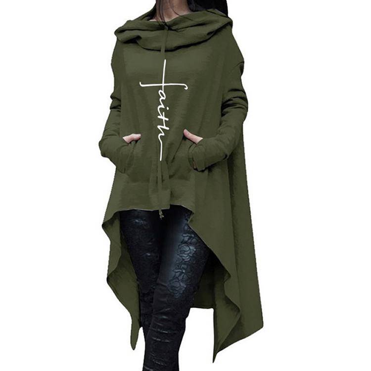 Faith Printed Hoodie - Green / XL - Women’s Clothing & Accessories - Shirts & Tops - 17 - 2024
