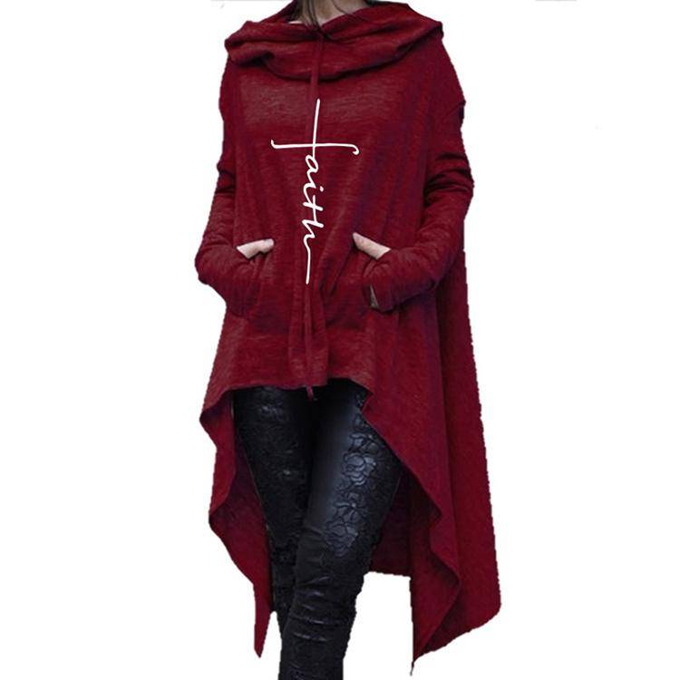 Faith Printed Hoodie - Red / XL - Women’s Clothing & Accessories - Shirts & Tops - 14 - 2024