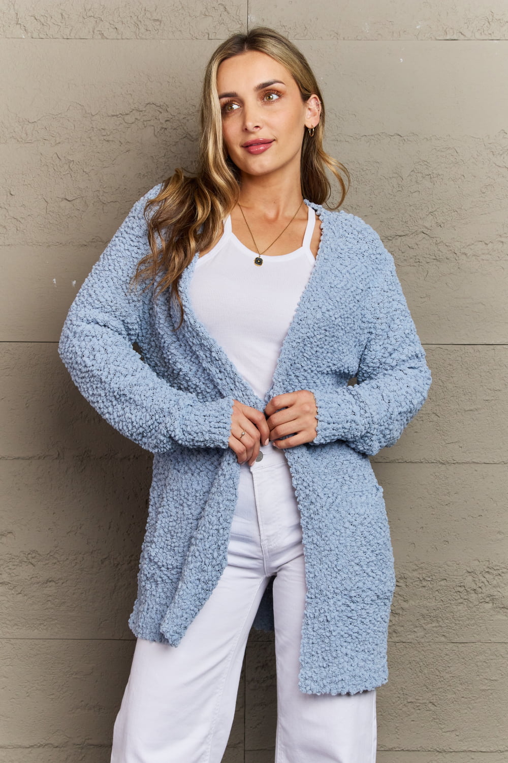 Falling For You Full Size Open Front Popcorn Cardigan - Women’s Clothing & Accessories - Shirts & Tops - 3 - 2024