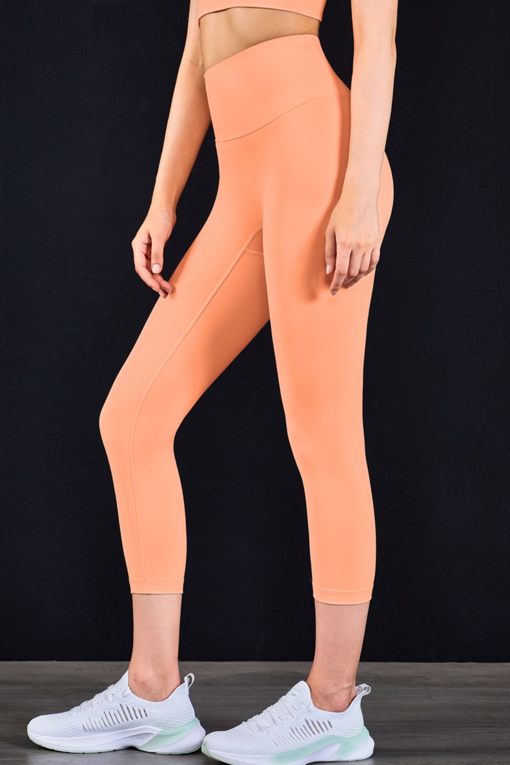 Feel Like Skin Elastic Waistband Cropped Yoga Leggings - Orange / S - Women’s Clothing & Accessories - Pants - 1 - 2024