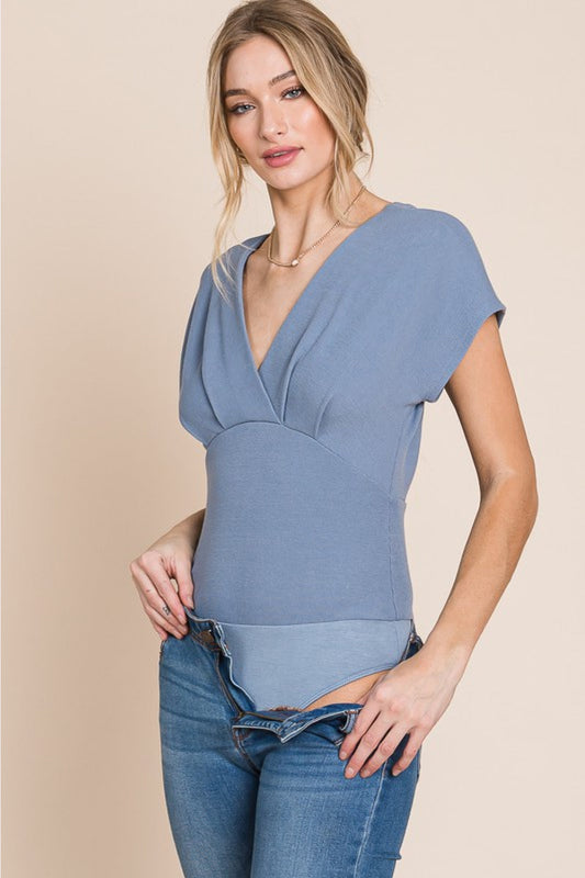 Flatter Me Thermal V-Neck Bodysuit - Blue / S - Women’s Clothing & Accessories - Shirts & Tops - 6 - 2024