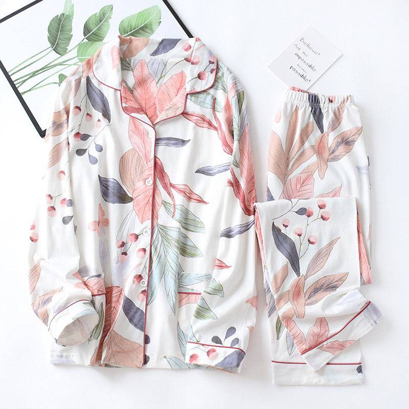 Floral Cotton Pajamas - Women’s Clothing & Accessories - Sleepwear & Loungewear - 6 - 2024