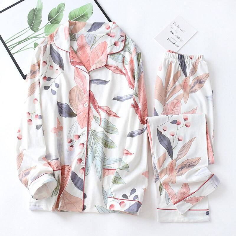 Floral Cotton Pajamas - Pink / L - Women’s Clothing & Accessories - Sleepwear & Loungewear - 10 - 2024