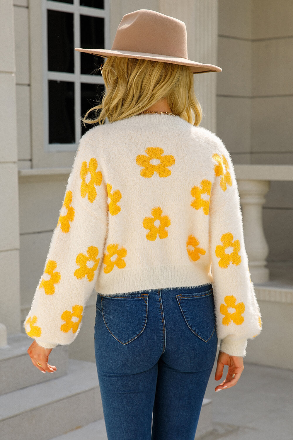 Floral Open Front Fuzzy Cardigan - Women’s Clothing & Accessories - Shirts & Tops - 16 - 2024