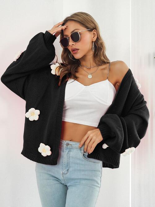 Floral Open Front Long Sleeve Cardigan - Women’s Clothing & Accessories - Shirts & Tops - 7 - 2024
