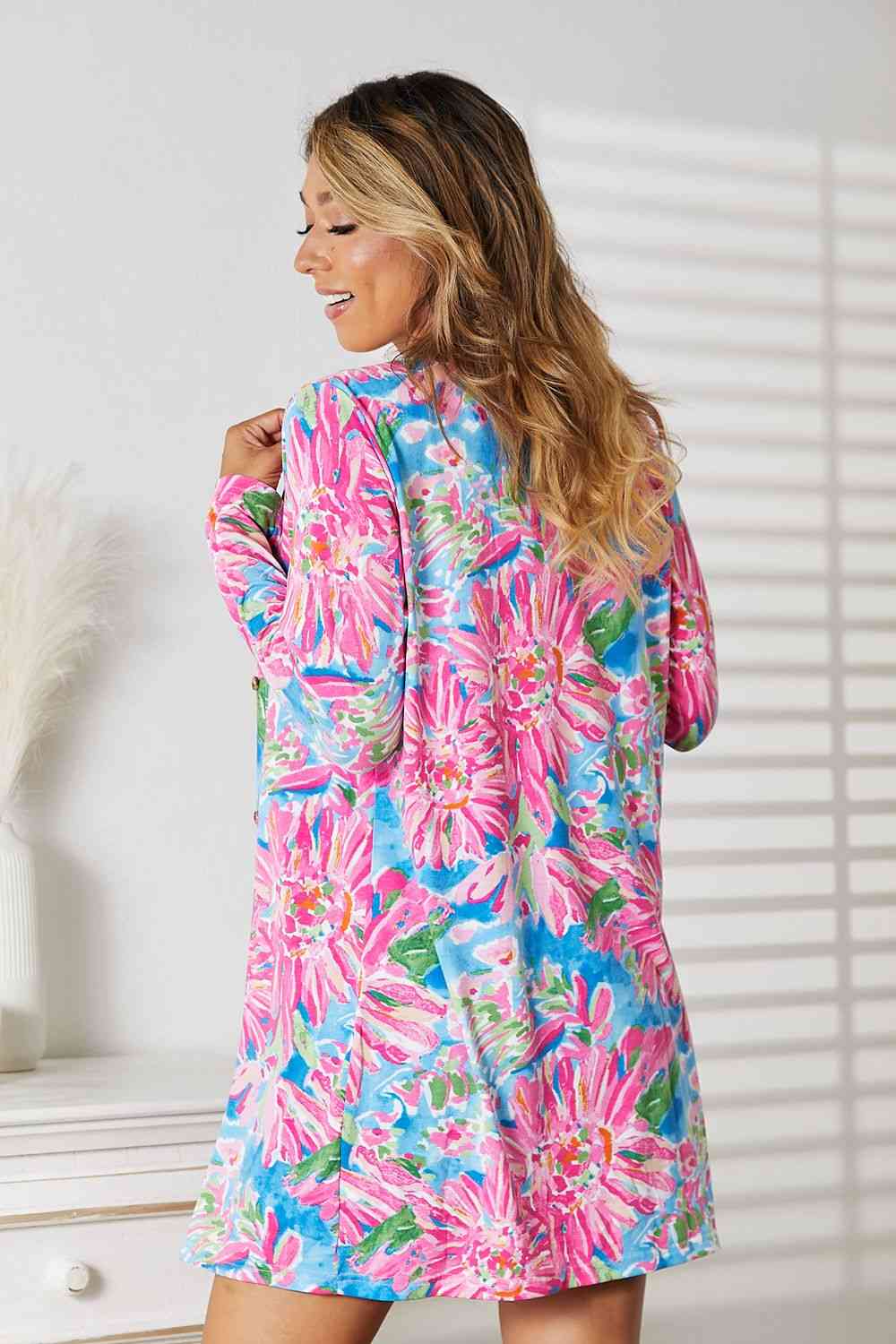 Floral Open Front Long Sleeve Cardigan - Women’s Clothing & Accessories - Shirts & Tops - 16 - 2024