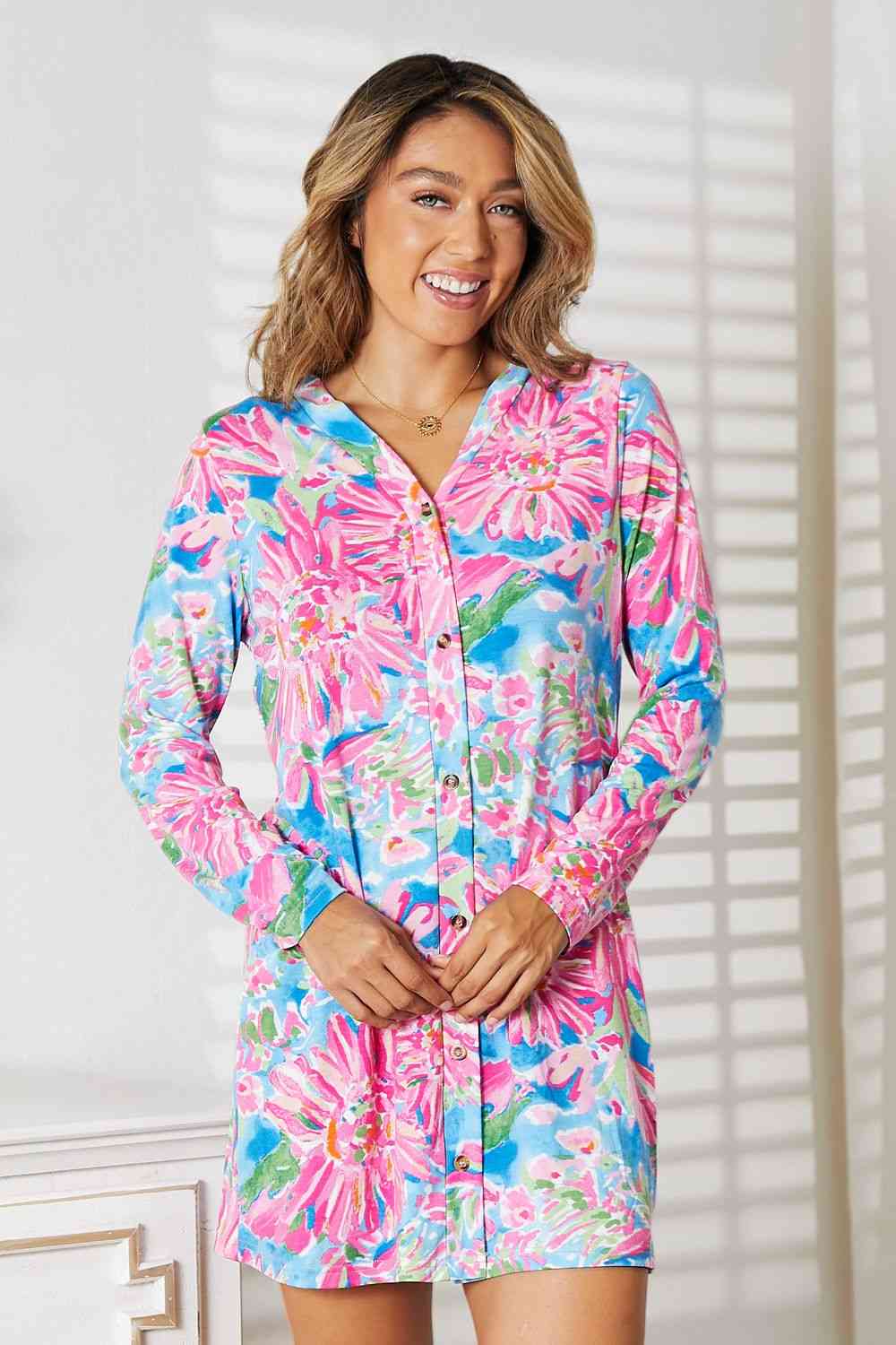 Floral Open Front Long Sleeve Cardigan - Women’s Clothing & Accessories - Shirts & Tops - 14 - 2024