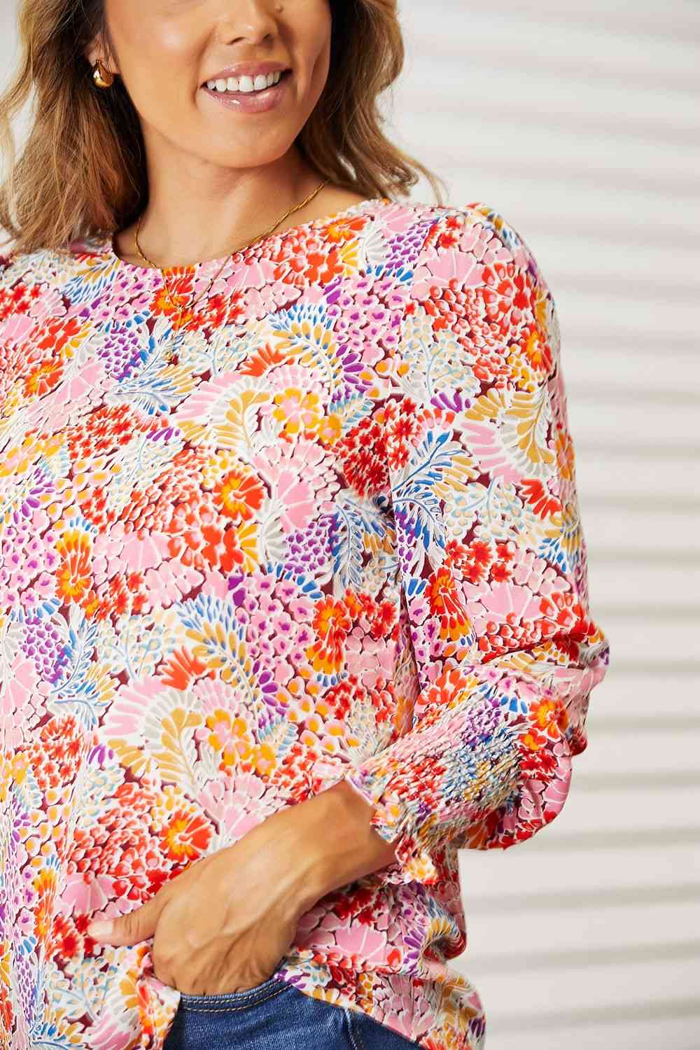 Floral Print Long Puff Sleeve Blouse - Women’s Clothing & Accessories - Shirts & Tops - 4 - 2024