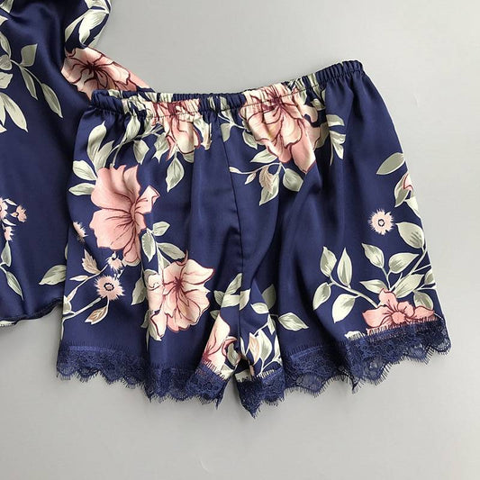 Floral Printed Pajama Set - Women’s Clothing & Accessories - Pajamas - 2 - 2024