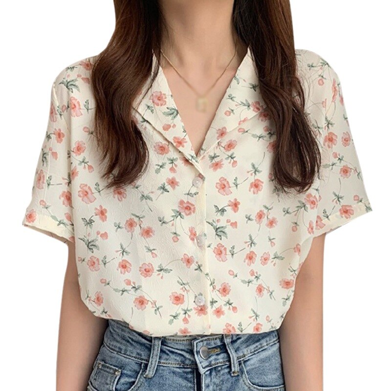 Floral Printed Sweet Casual Tops - Beige / M / Nearest Warehouse - Women’s Clothing & Accessories - Shirts & Tops - 5