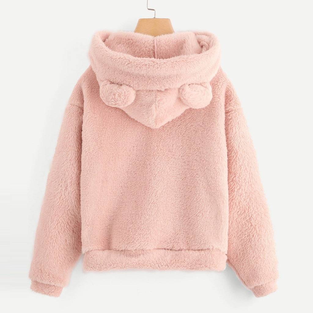 Fluffy Bear Ears Hoodie - Women’s Clothing & Accessories - Shirts & Tops - 11 - 2024