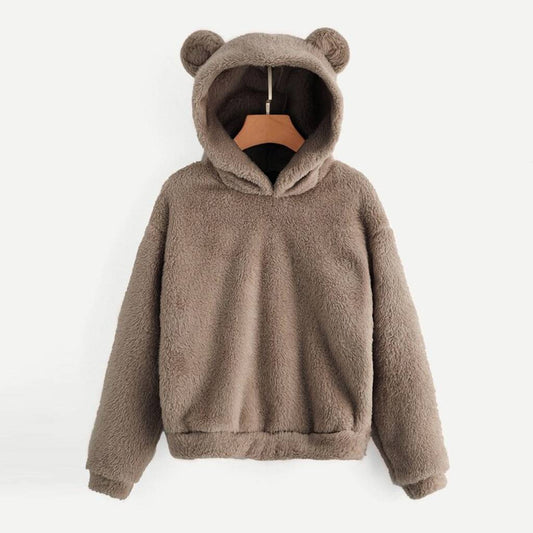 Fluffy Bear Ears Hoodie - Women’s Clothing & Accessories - Shirts & Tops - 1 - 2024