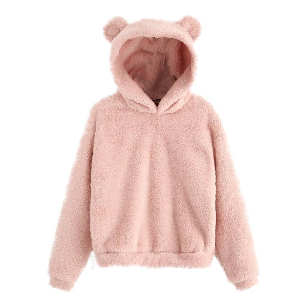 Fluffy Bear Ears Hoodie - Women’s Clothing & Accessories - Shirts & Tops - 7 - 2024