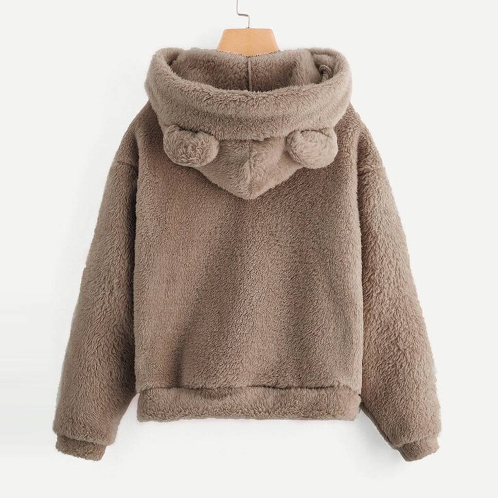 Fluffy Bear Ears Hoodie - Women’s Clothing & Accessories - Shirts & Tops - 13 - 2024