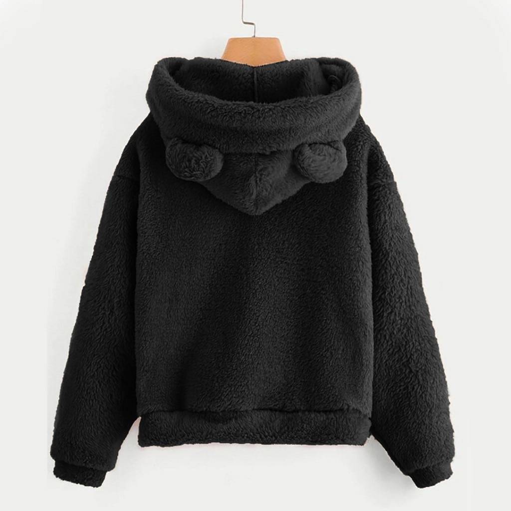 Fluffy Bear Ears Hoodie - Women’s Clothing & Accessories - Shirts & Tops - 12 - 2024