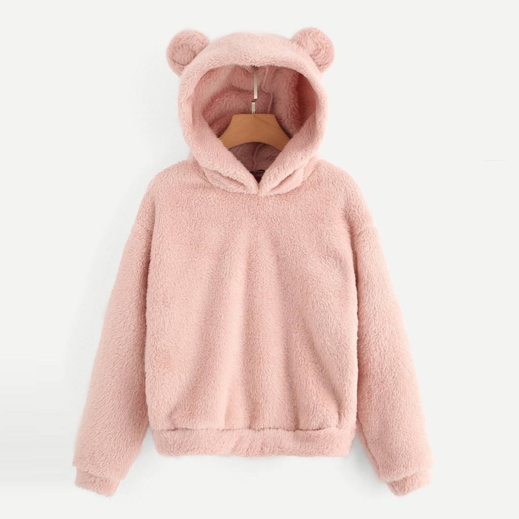 Fluffy Bear Ears Hoodie - Women’s Clothing & Accessories - Shirts & Tops - 10 - 2024