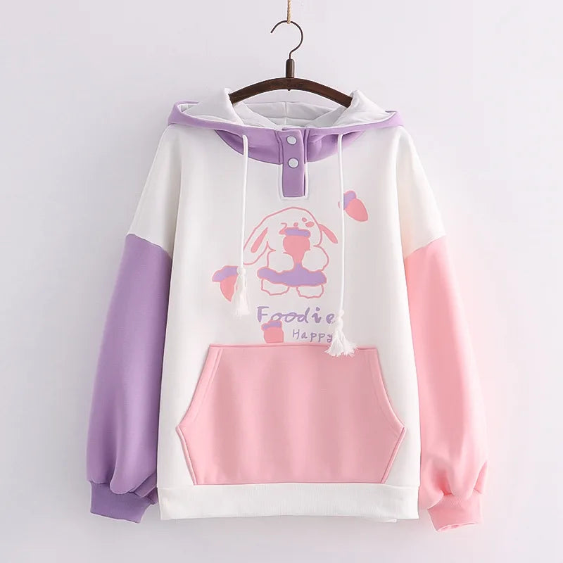 Foodie Bunny Harajuku Hoodie - Purple / One Size - Women’s Clothing & Accessories - Clothing - 8 - 2024