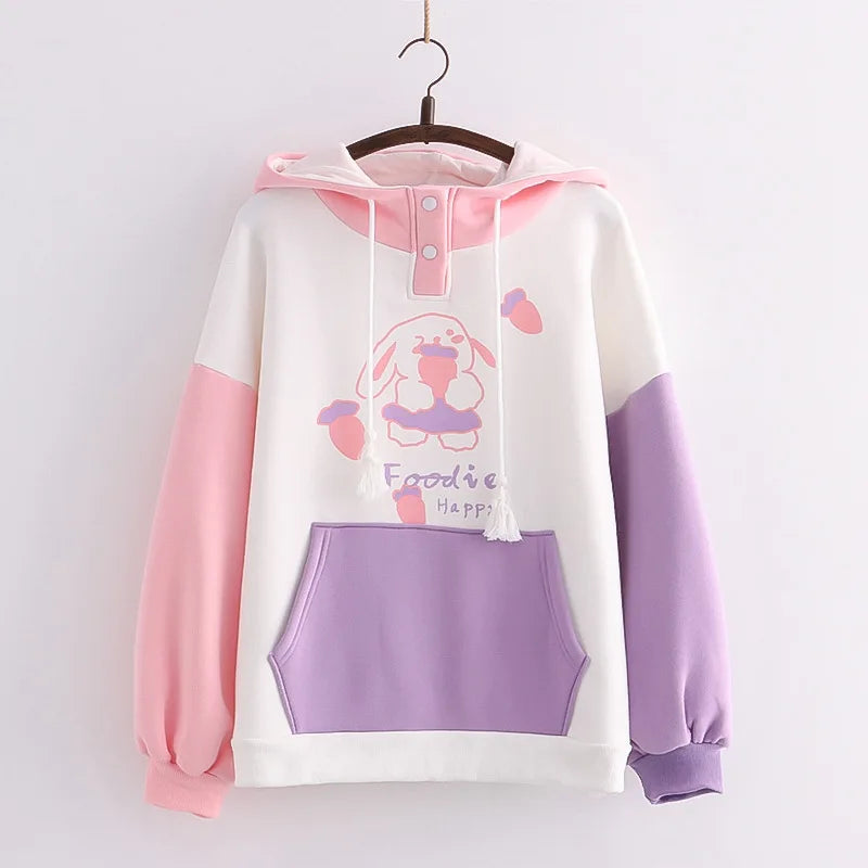 Foodie Bunny Harajuku Hoodie - Pink / One Size - Women’s Clothing & Accessories - Clothing - 7 - 2024