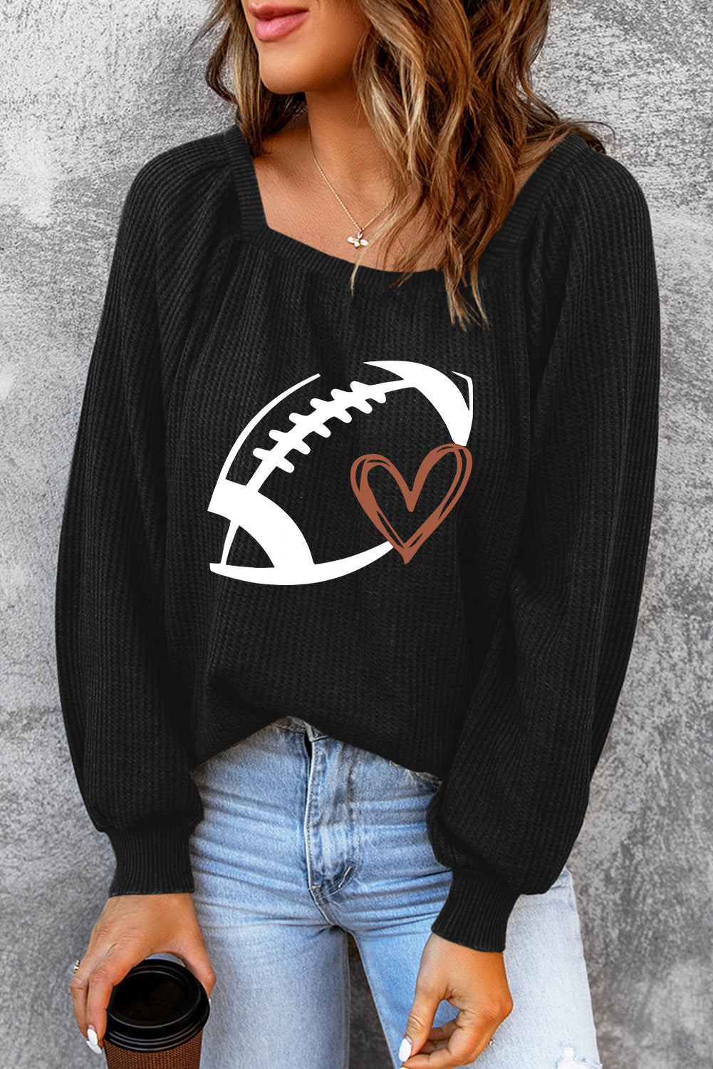 Football Graphic Ribbed Top - Women’s Clothing & Accessories - Shirts & Tops - 4 - 2024