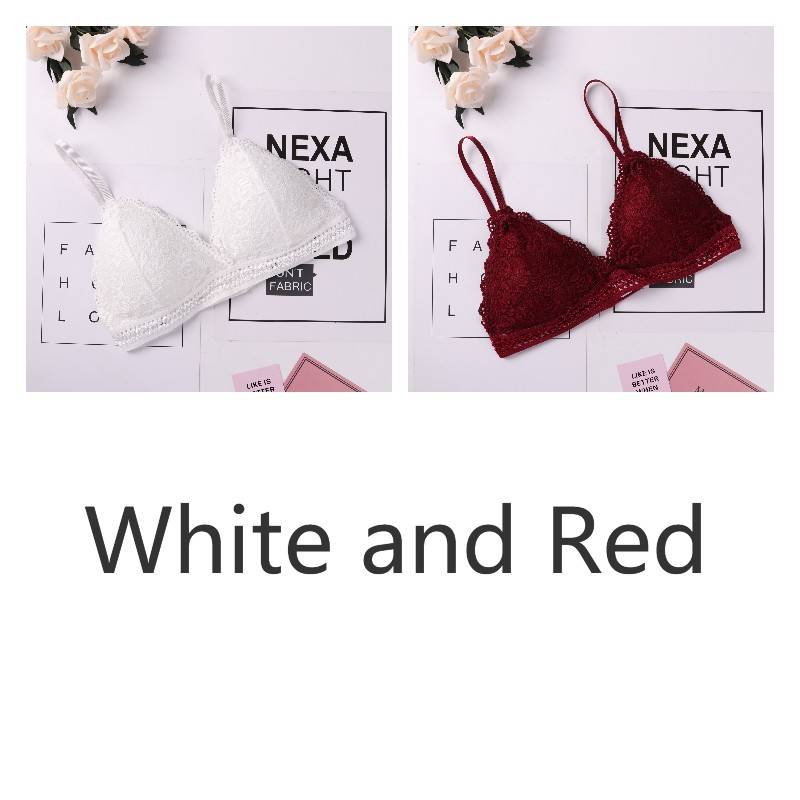 French Wireless Bra - White/Red / One Size - Women’s Clothing & Accessories - Bras - 14 - 2024
