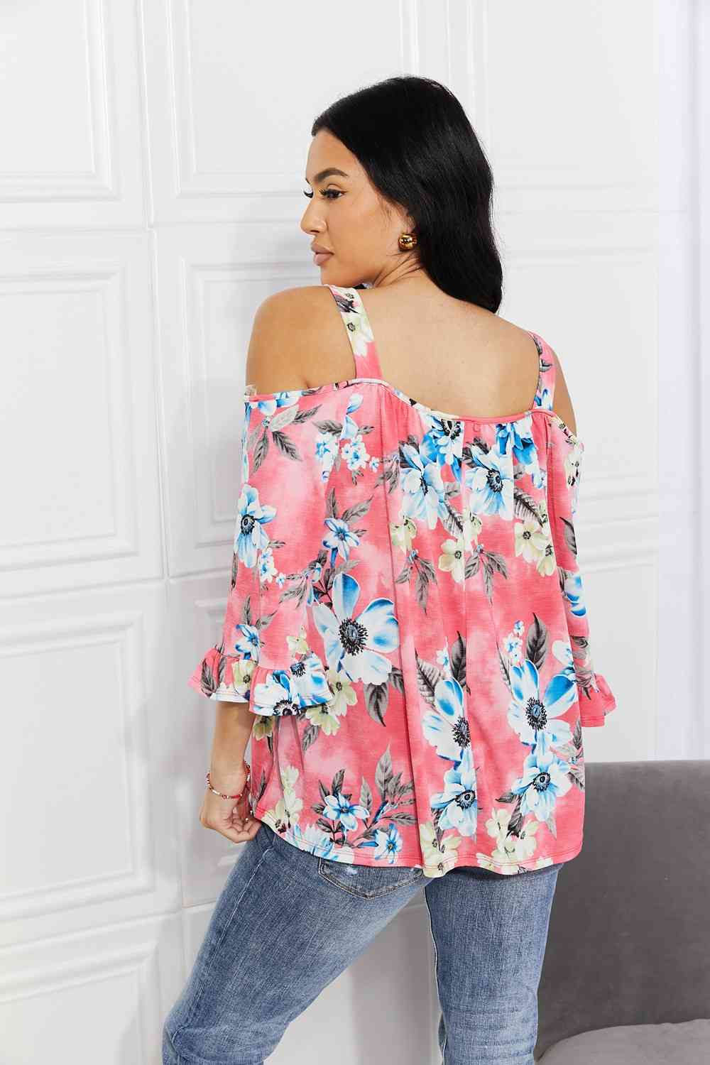 Fresh Take Floral Cold-Shoulder Top - Women’s Clothing & Accessories - Shirts & Tops - 8 - 2024