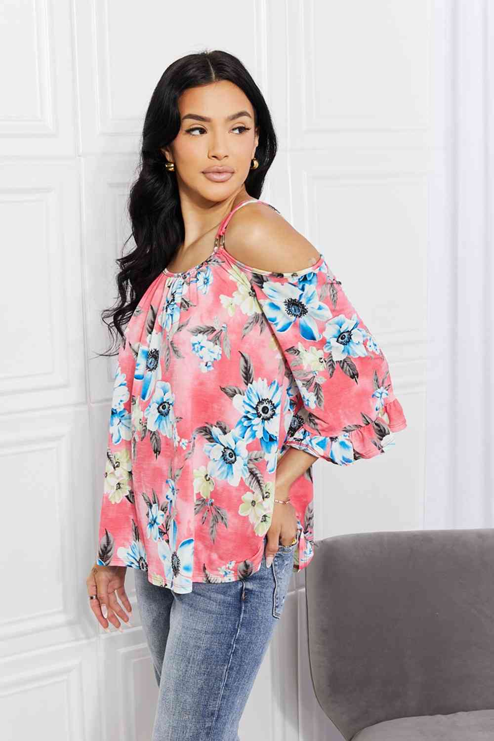Fresh Take Floral Cold-Shoulder Top - Women’s Clothing & Accessories - Shirts & Tops - 7 - 2024