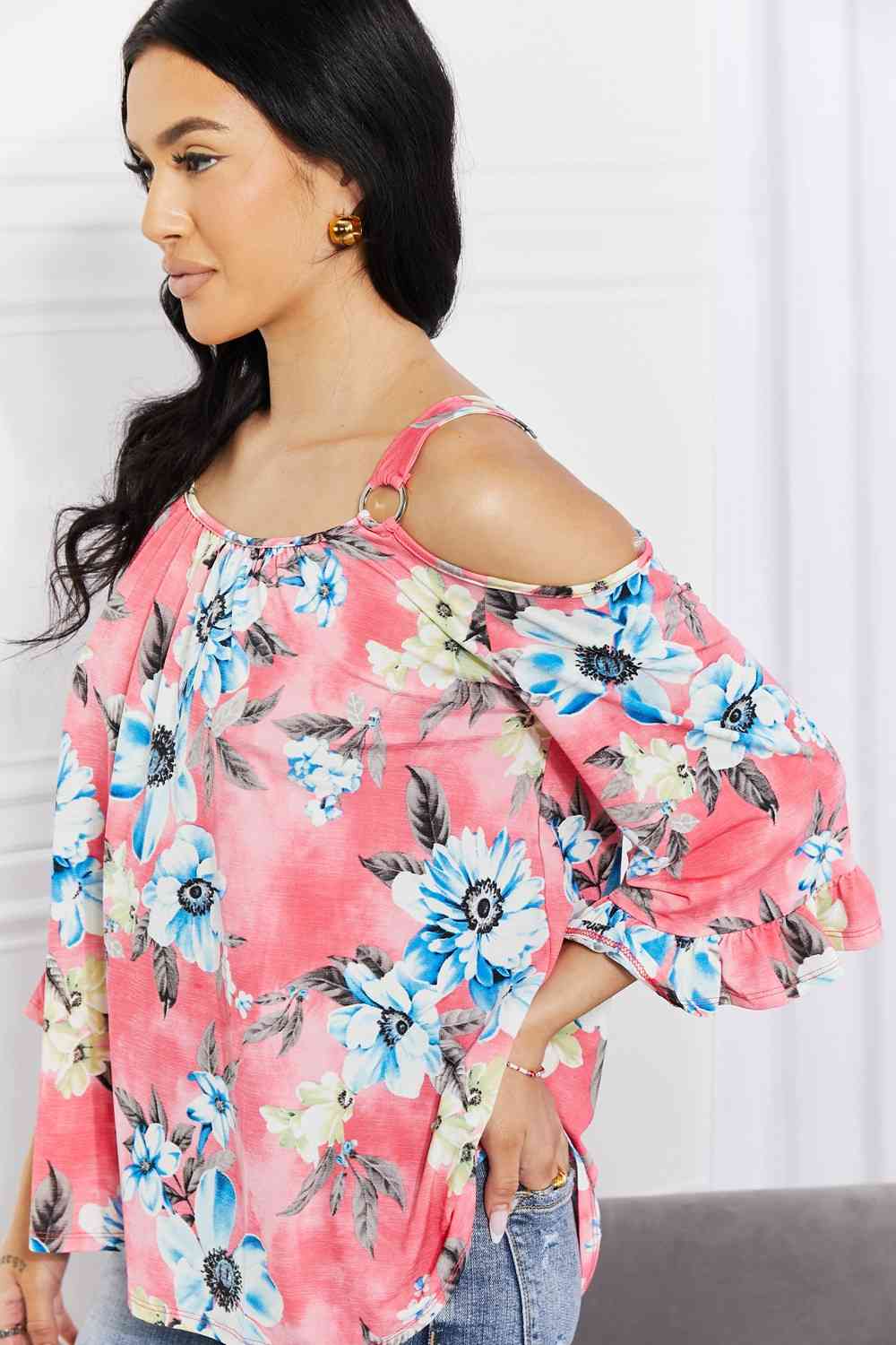 Fresh Take Floral Cold-Shoulder Top - Women’s Clothing & Accessories - Shirts & Tops - 10 - 2024