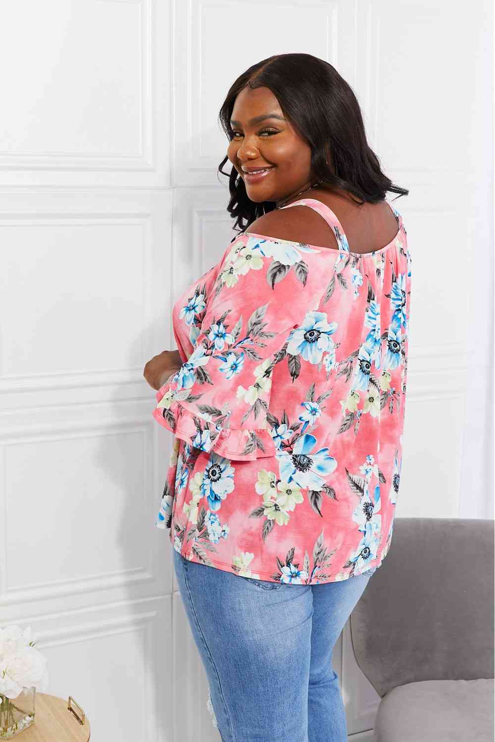 Fresh Take Floral Cold-Shoulder Top - Women’s Clothing & Accessories - Shirts & Tops - 2 - 2024