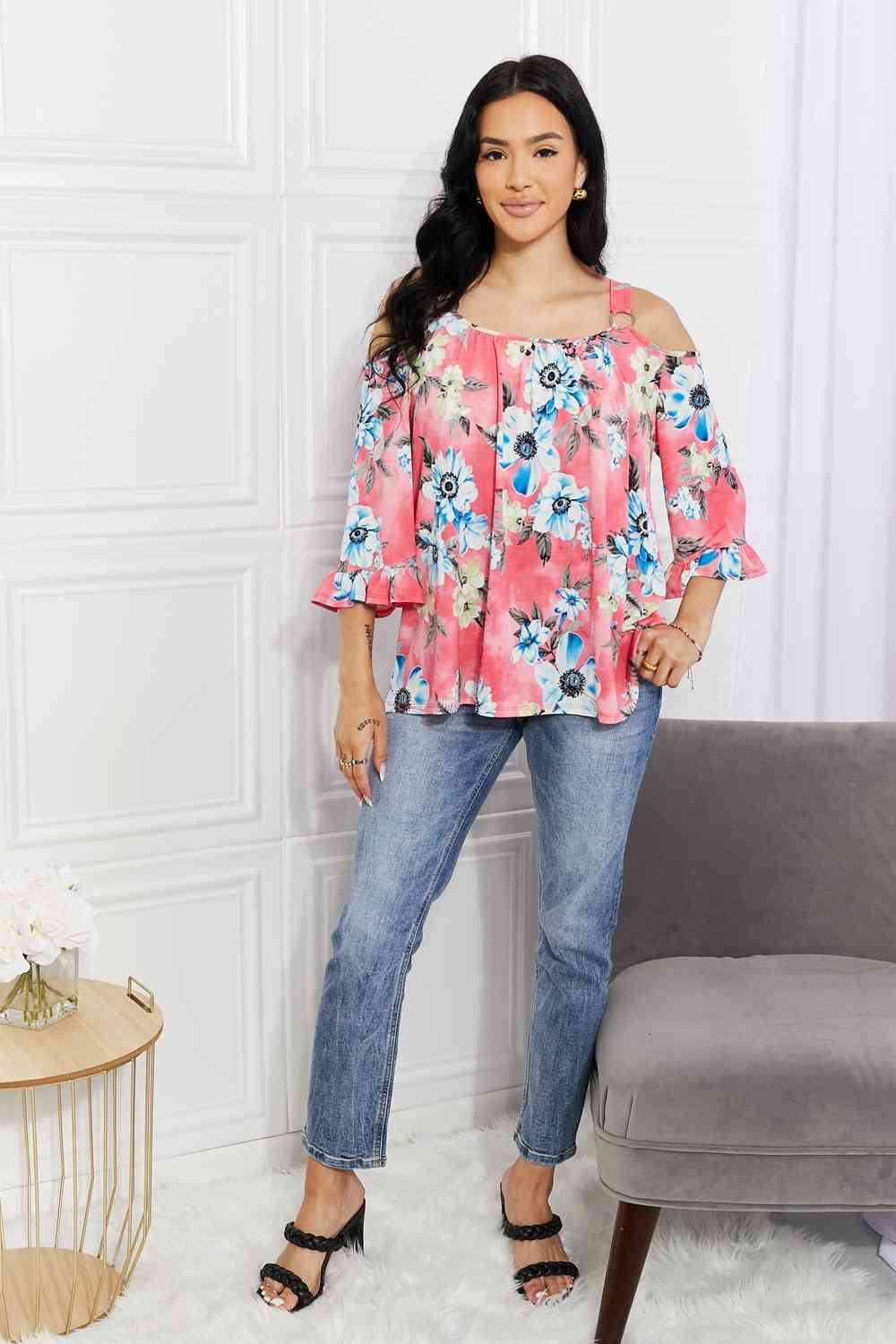 Fresh Take Floral Cold-Shoulder Top - Women’s Clothing & Accessories - Shirts & Tops - 9 - 2024