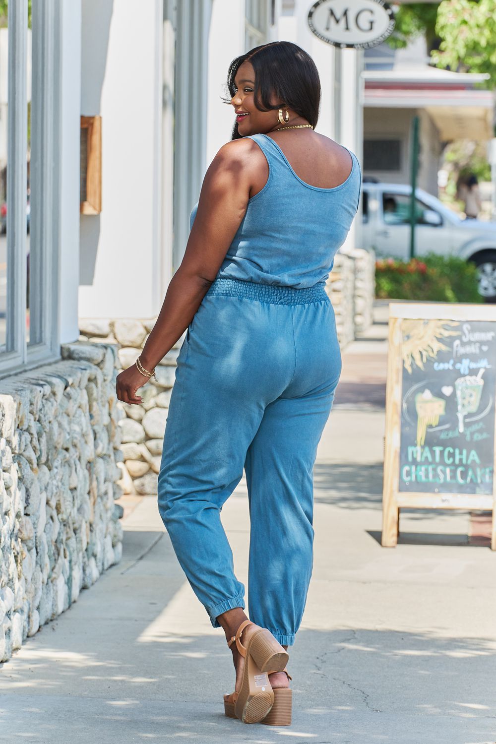 Full Size Acid Wash Casual Jumpsuit - Women’s Clothing & Accessories - Jumpsuits & Rompers - 10 - 2024