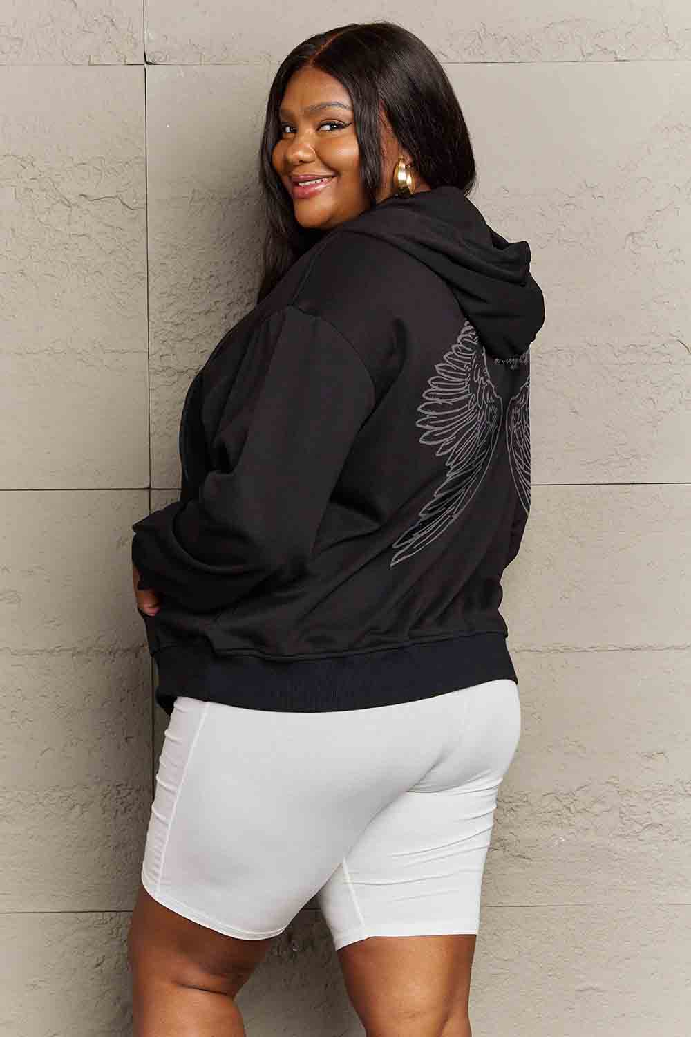 Full Size Angel Graphic Hoodie - Women’s Clothing & Accessories - Shirts & Tops - 4 - 2024