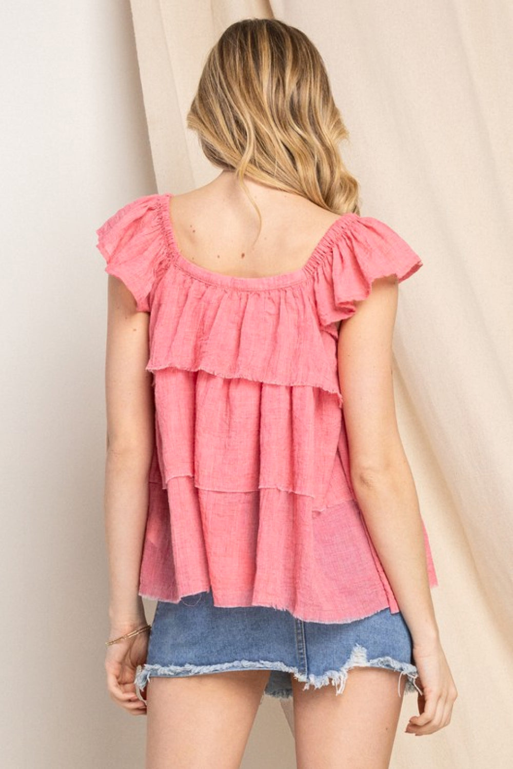 Full Size Buttoned Ruffled Top - Women’s Clothing & Accessories - Shirts & Tops - 4 - 2024