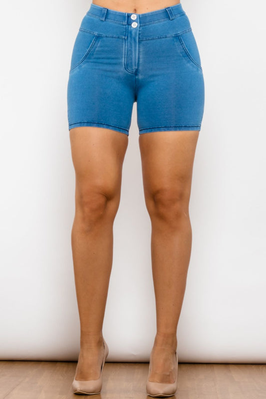 Full Size Buttoned Skinny Denim Shorts - Blue / XS - Women’s Clothing & Accessories - Shorts - 6 - 2024