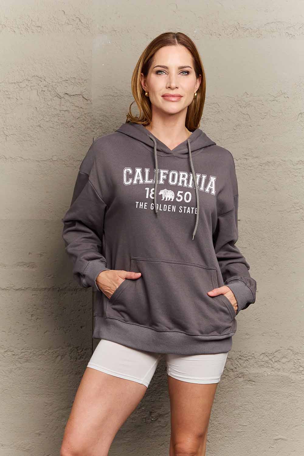 Full Size CALIFORNIA 1850 THE GOLDEN STATE Graphic Hoodie - Women’s Clothing & Accessories - Shirts & Tops - 3 - 2024