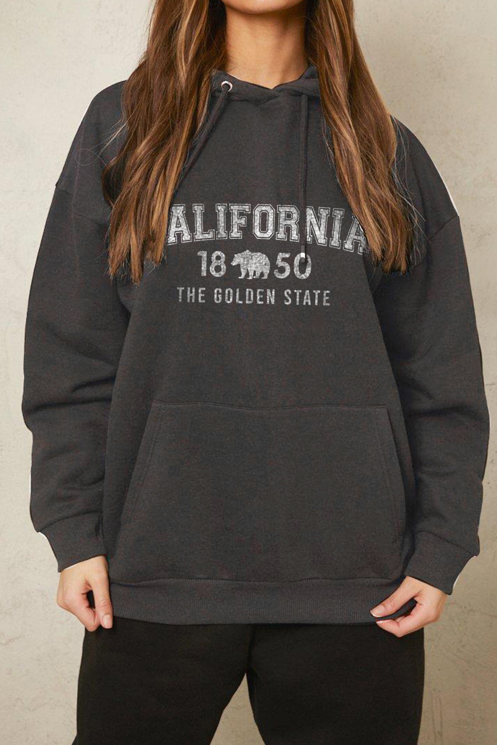 Full Size CALIFORNIA 1850 THE GOLDEN STATE Graphic Hoodie - Women’s Clothing & Accessories - Shirts & Tops - 4 - 2024