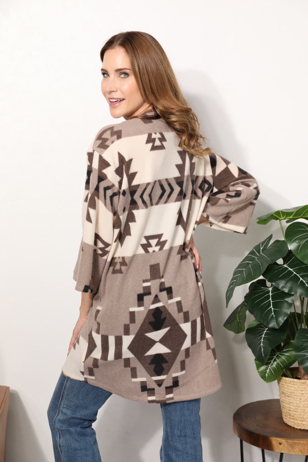 Full Size Cardigan with Aztec Pattern - Women’s Clothing & Accessories - Shirts & Tops - 2 - 2024