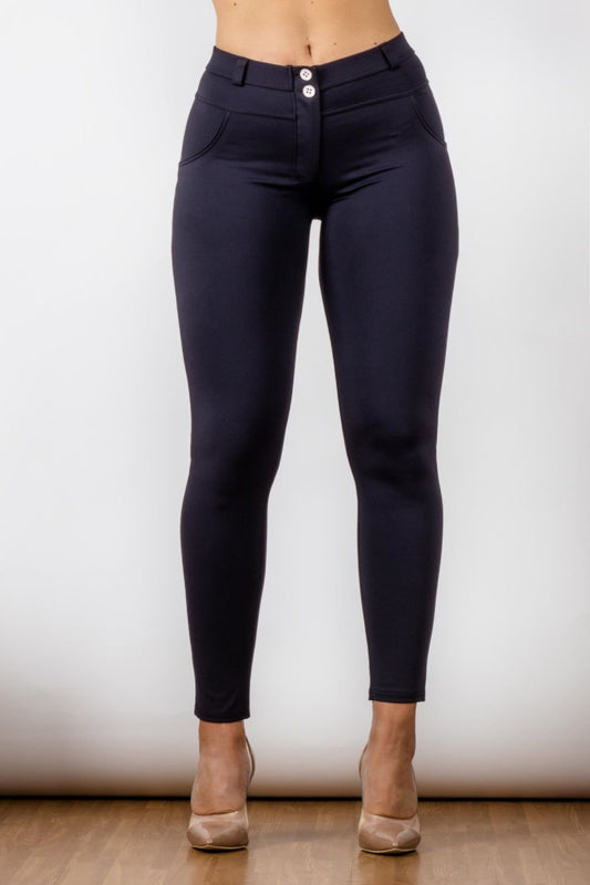 Full Size Contrast Detail Buttoned Leggings - Black / XS - Women’s Clothing & Accessories - Pants - 15 - 2024