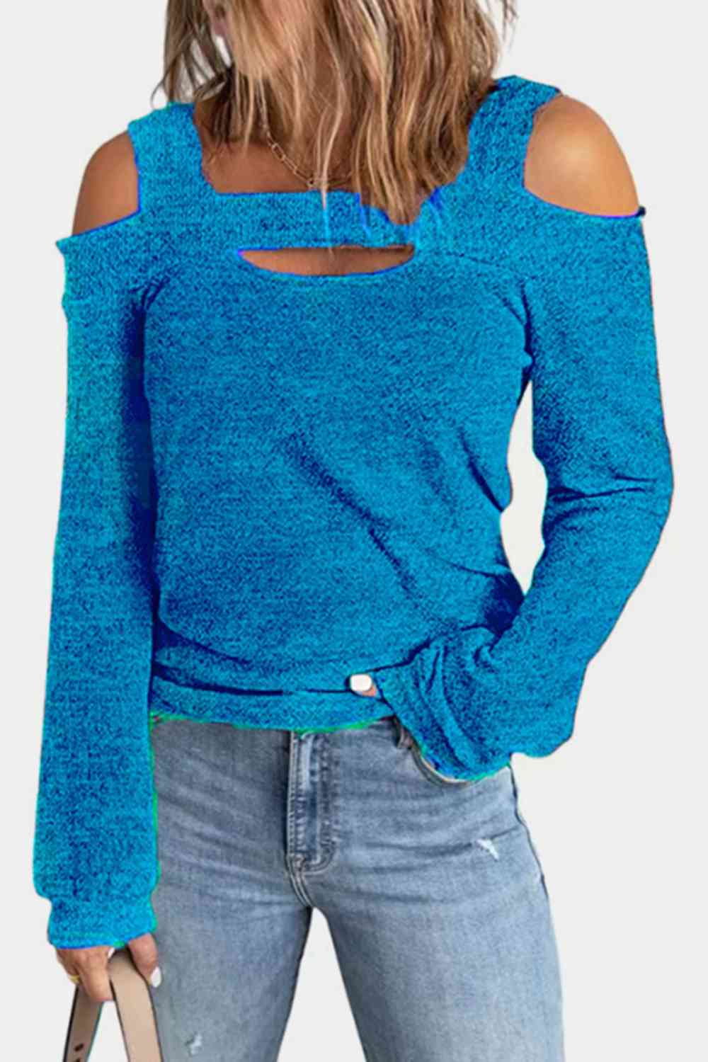 Full Size Cutout Cold Shoulder Blouse - Cobalt Blue / S - Women’s Clothing & Accessories - Shirts & Tops - 7 - 2024