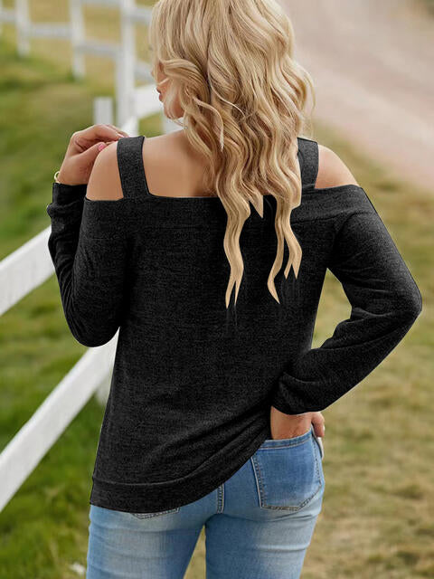 Full Size Cutout Cold Shoulder Blouse - Women’s Clothing & Accessories - Shirts & Tops - 17 - 2024