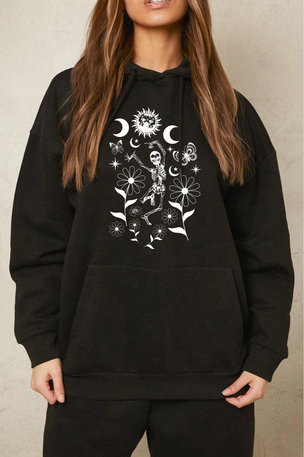 Full Size Dancing Skeleton Graphic Hoodie - Black / S - Women’s Clothing & Accessories - Shirts & Tops - 1 - 2024