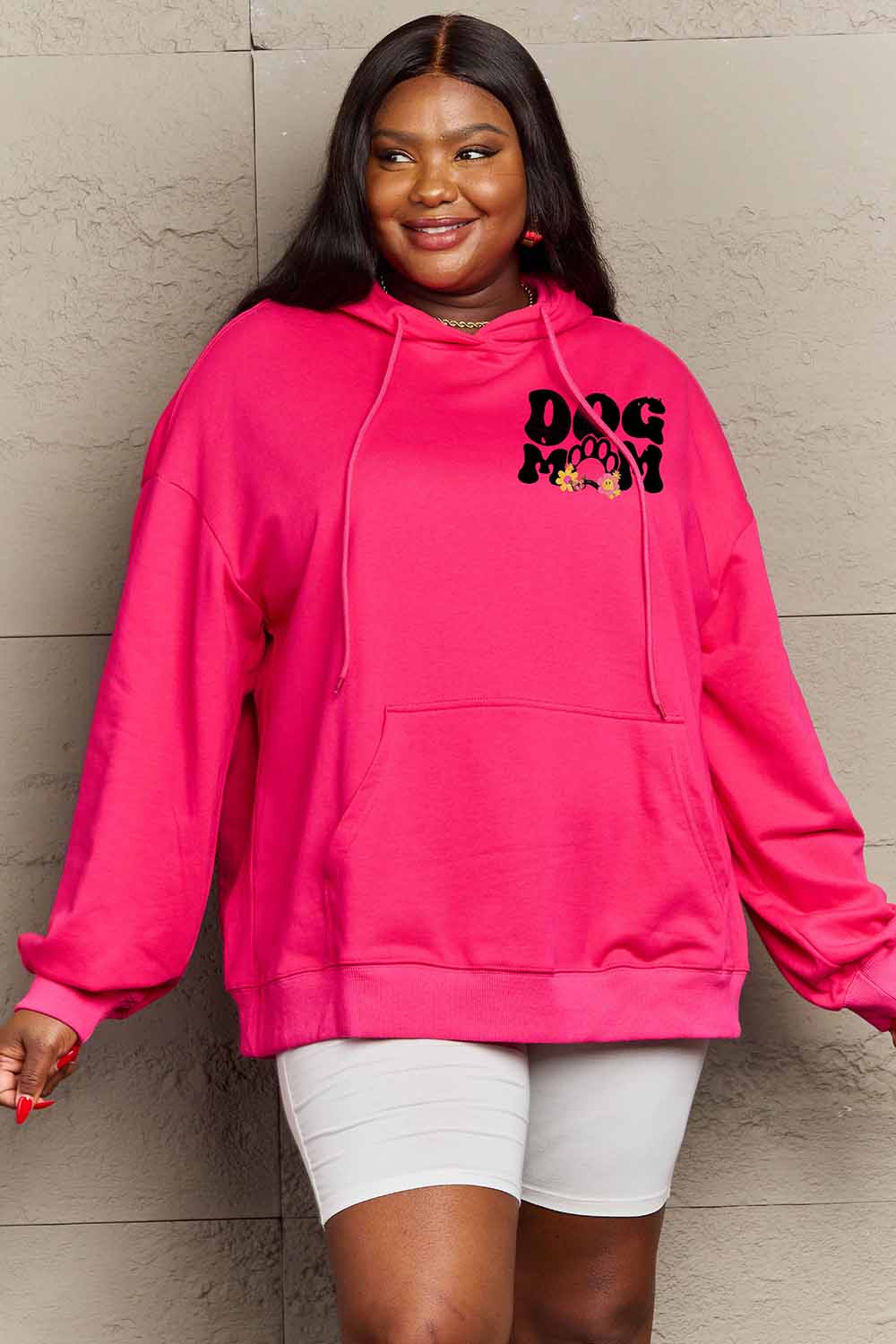 Full Size DOG MOM Graphic Hoodie - Women’s Clothing & Accessories - Shirts & Tops - 5 - 2024