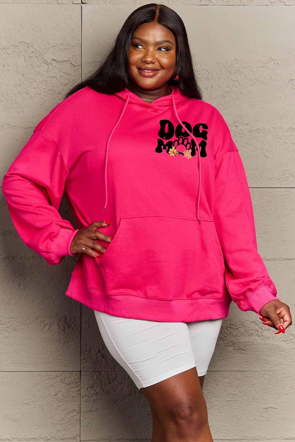 Full Size DOG MOM Graphic Hoodie - Women’s Clothing & Accessories - Shirts & Tops - 6 - 2024