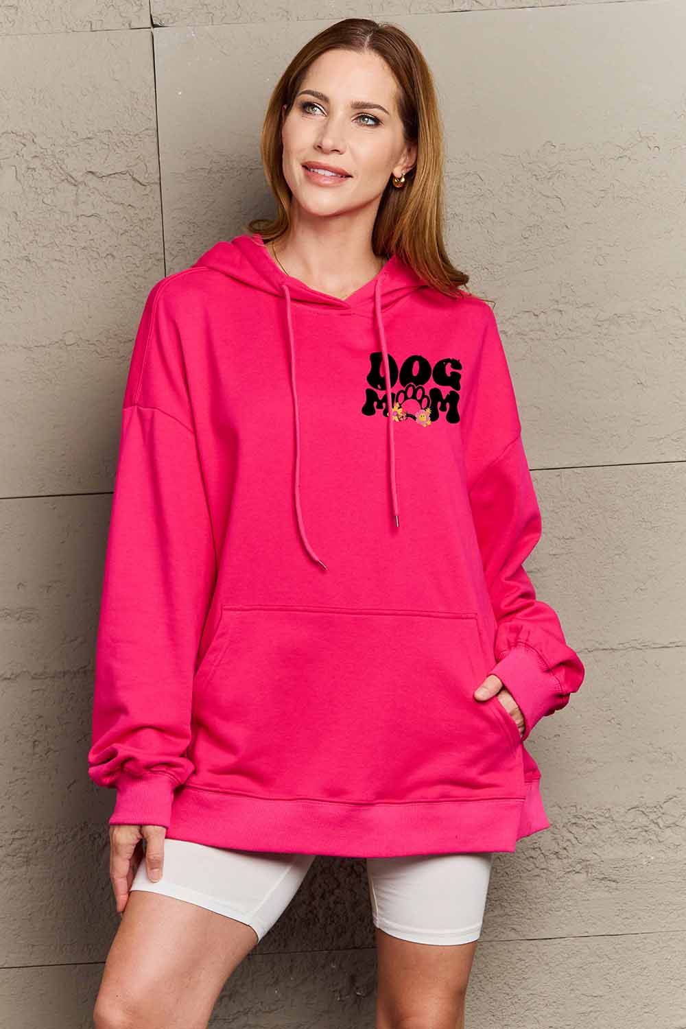 Full Size DOG MOM Graphic Hoodie - Women’s Clothing & Accessories - Shirts & Tops - 3 - 2024