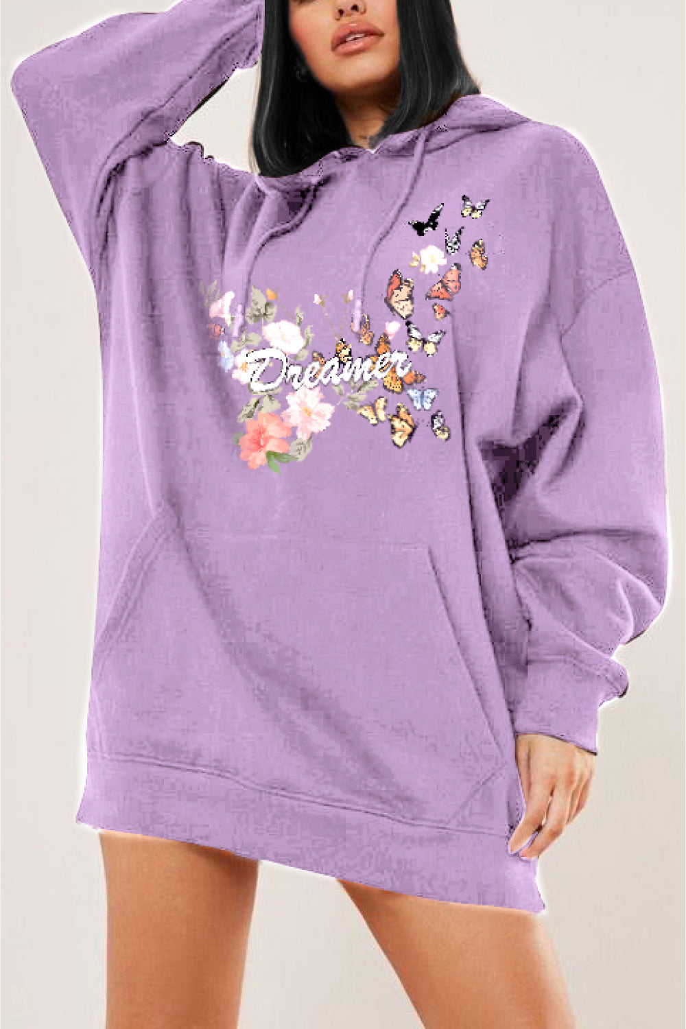 Full Size Dropped Shoulder DREAMER Graphic Hoodie - Women’s Clothing & Accessories - Shirts & Tops - 7 - 2024