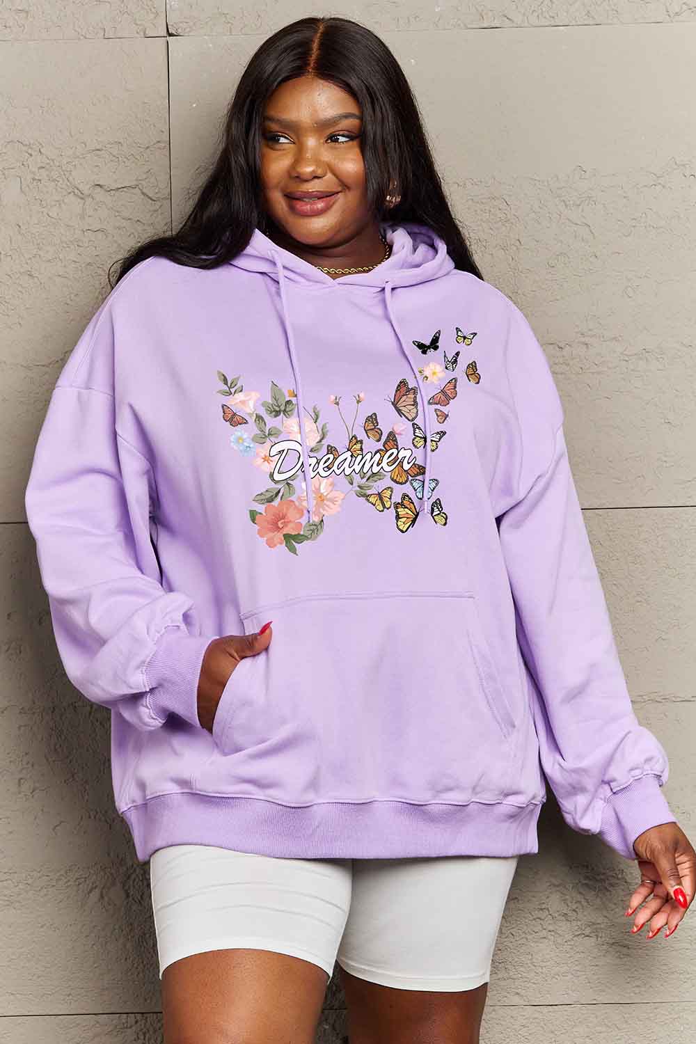 Full Size Dropped Shoulder DREAMER Graphic Hoodie - Women’s Clothing & Accessories - Shirts & Tops - 5 - 2024