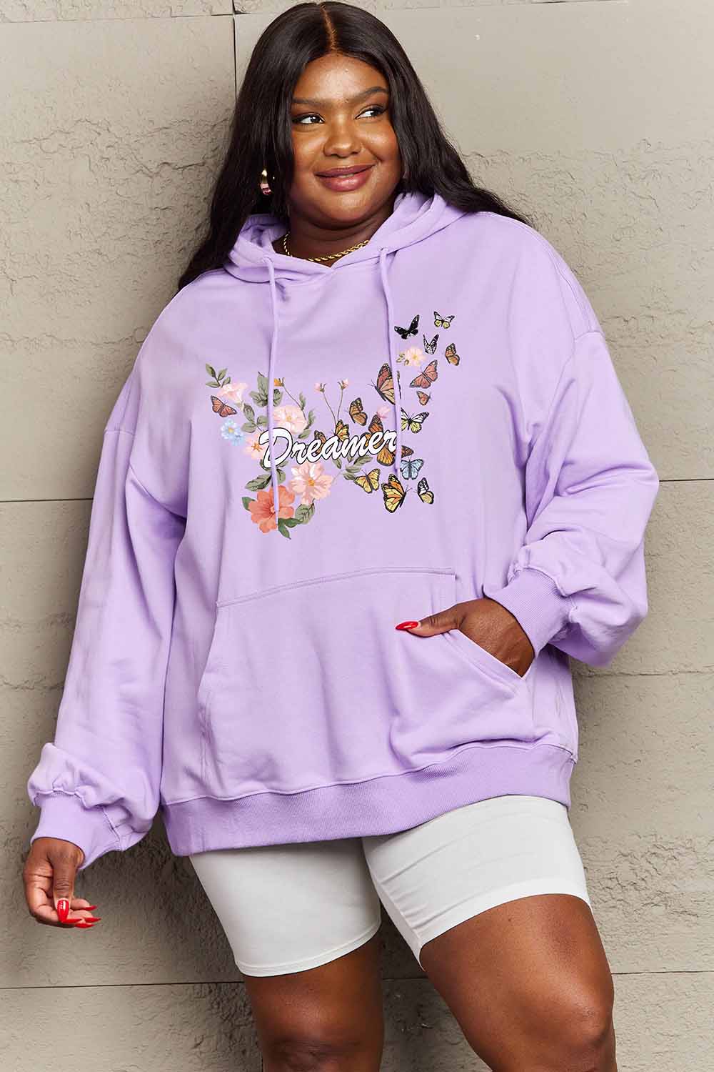 Full Size Dropped Shoulder DREAMER Graphic Hoodie - Women’s Clothing & Accessories - Shirts & Tops - 4 - 2024