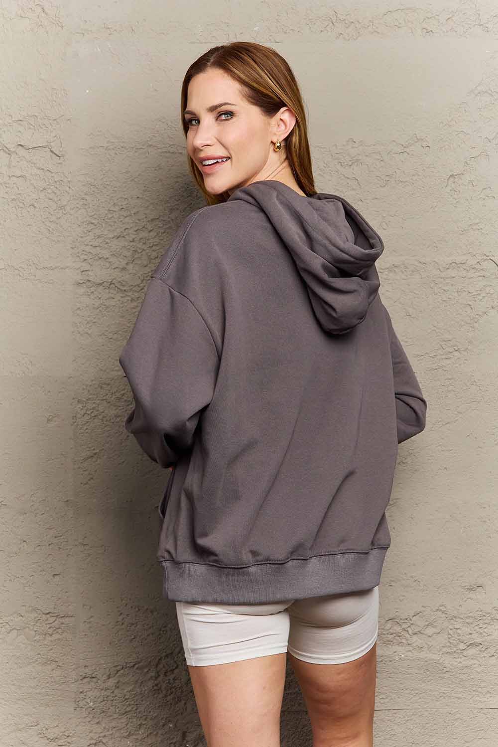 Full Size Dropped Shoulder Tiger Graphic Hoodie - Women’s Clothing & Accessories - Shirts & Tops - 2 - 2024