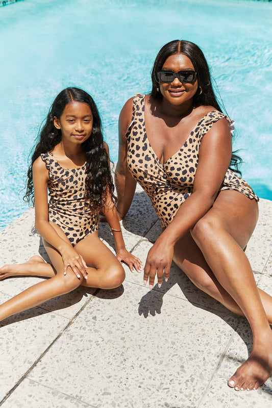 Full Size Float On Ruffle Faux Wrap One-Piece in Leopard - Leopard / S - Women’s Clothing & Accessories - Swimwear