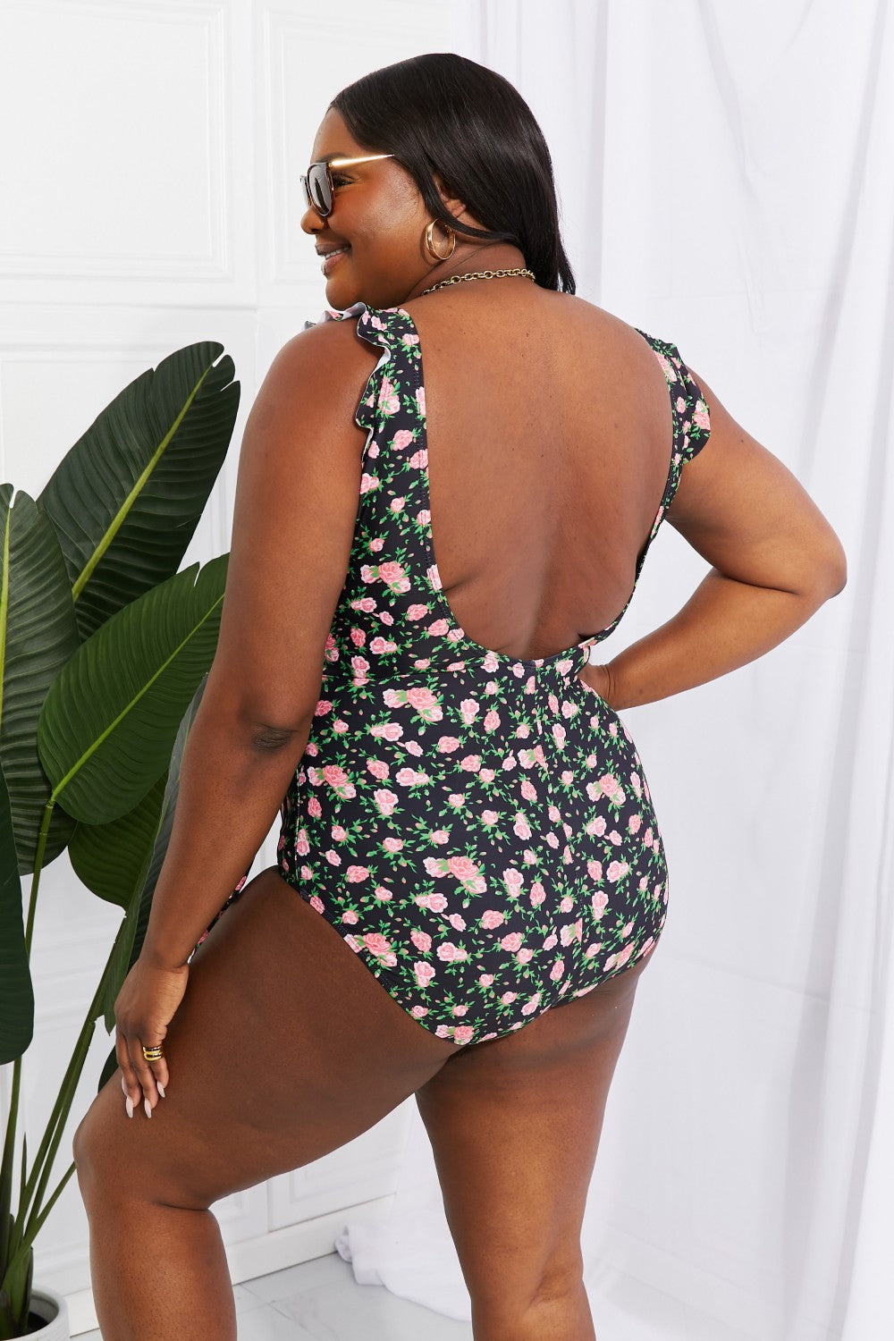 Full Size Float On Ruffle Faux Wrap One-Piece in Floral - Women’s Clothing & Accessories - Swimwear - 9 - 2024